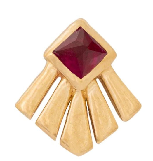 TAWAPA - AURORA - GARNET - 14KT SOLID GOLD - THREADLESS