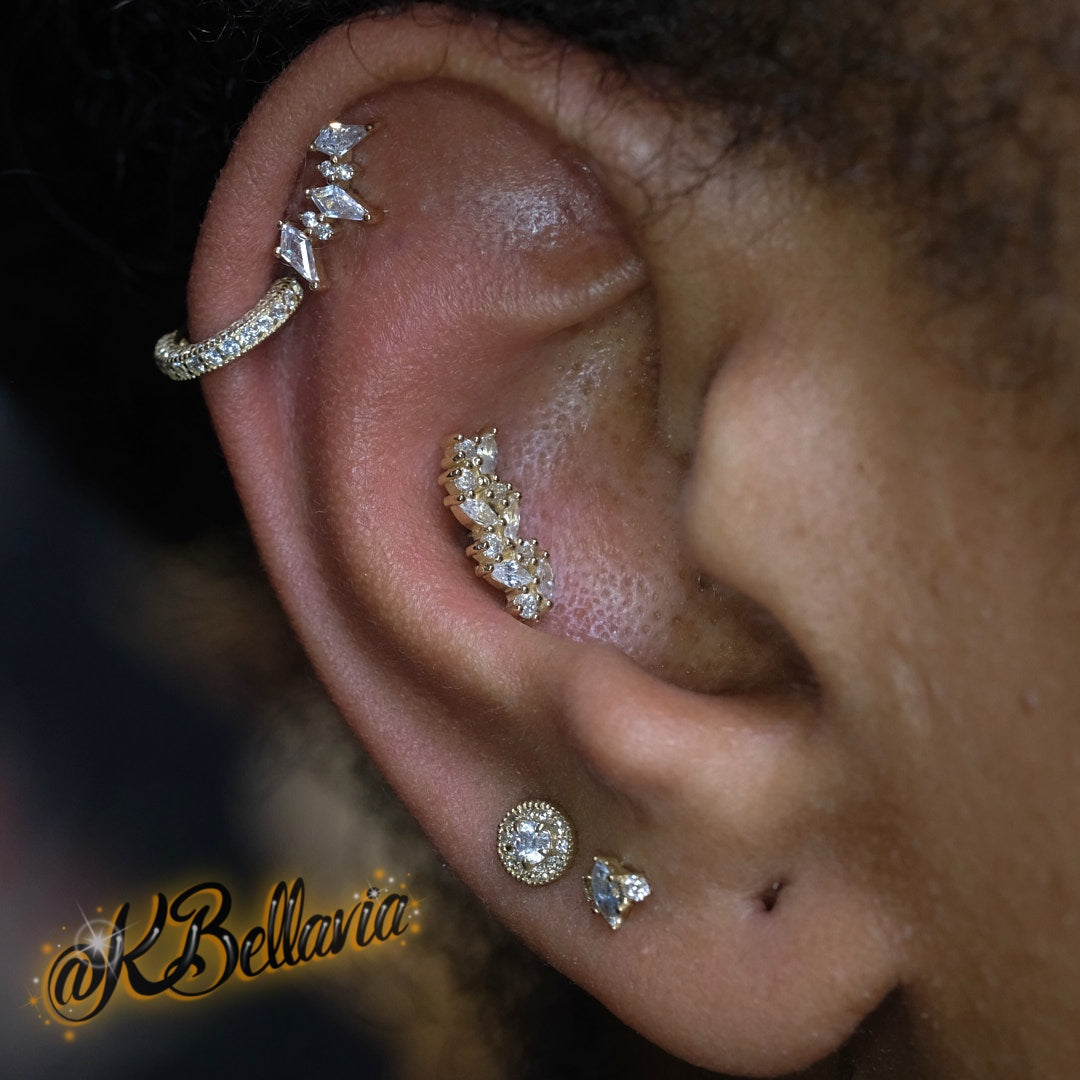 BUDDHA JEWELRY - SHOWCASE - CZ - 14KT SOLID GOLD - CLICKER