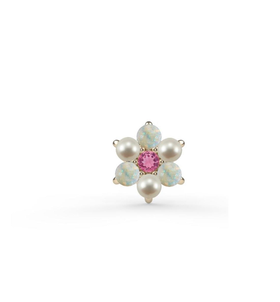 KIWI DIAMOND - ROSETTE - 14KT SOLID GOLD - THREADLESS END