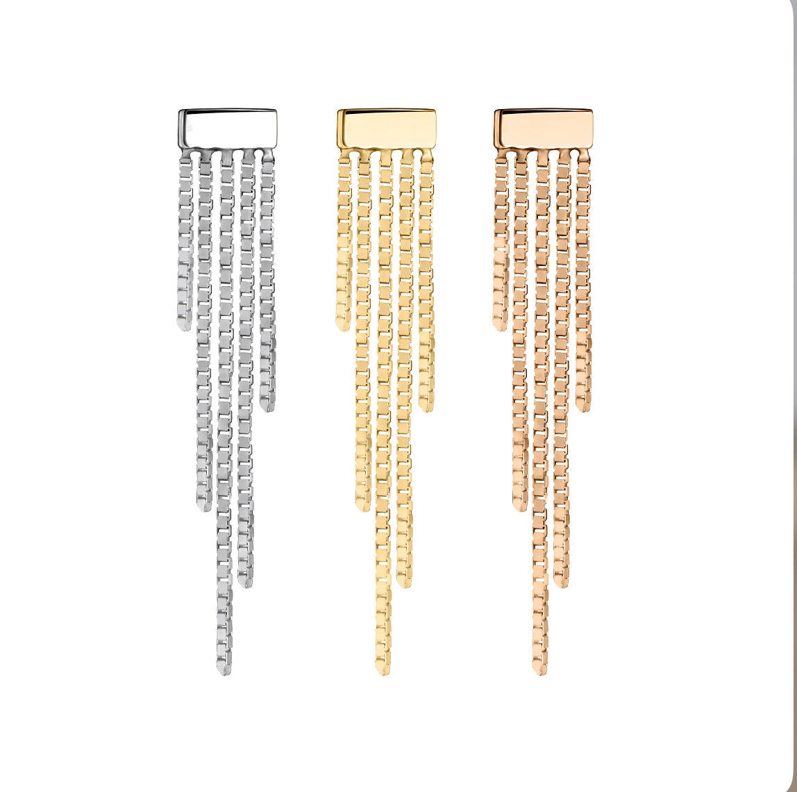 QUETZALLI JEWELRY - GLIMMER - 14KT SOLID GOLD - THREADLESS END
