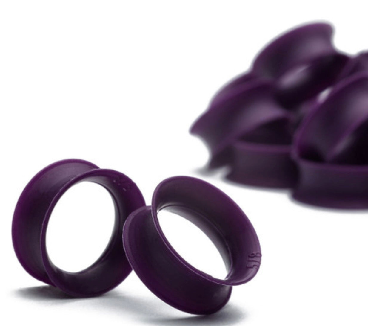 KAOS SOFTWEAR - BASIC SKIN EYELETS (10G THROUGH 1") - TRUE PURPLE - SILICONE - EYELETS