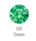 NEOMETAL - PRINCESS CUT PRONG SET GEM - GREEN CZ - TITANIUM - THREADLESS END
