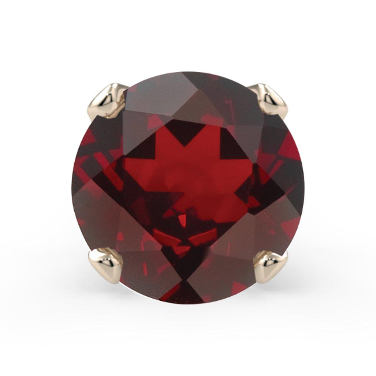 KIWI DIAMOND - LOW-PROFILE PRONG-SET END - GARNET - 14KT SOLID GOLD - THREADLESS END