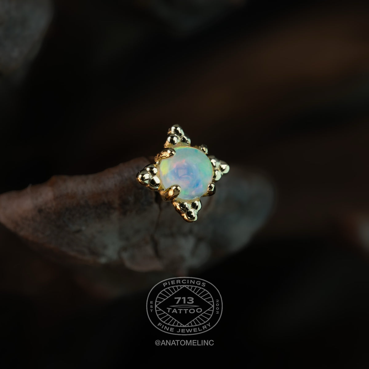 ANATOMETAL - ZIA - CABOCHON - 18KT SOLID GOLD - THREADELESS END