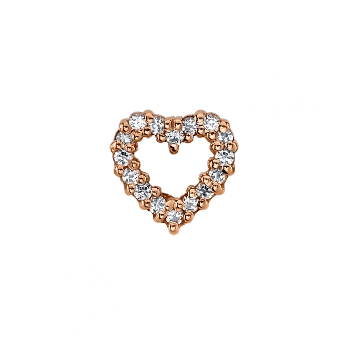 BVLA - MICROPAVE HEART - 14KT SOLID GOLD - THREADED END