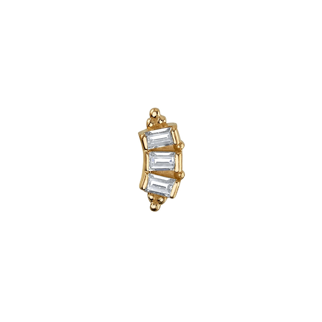 BVLA - TINY BAGUETTE PANARAYA - 14KT SOLID GOLD - THREADED END