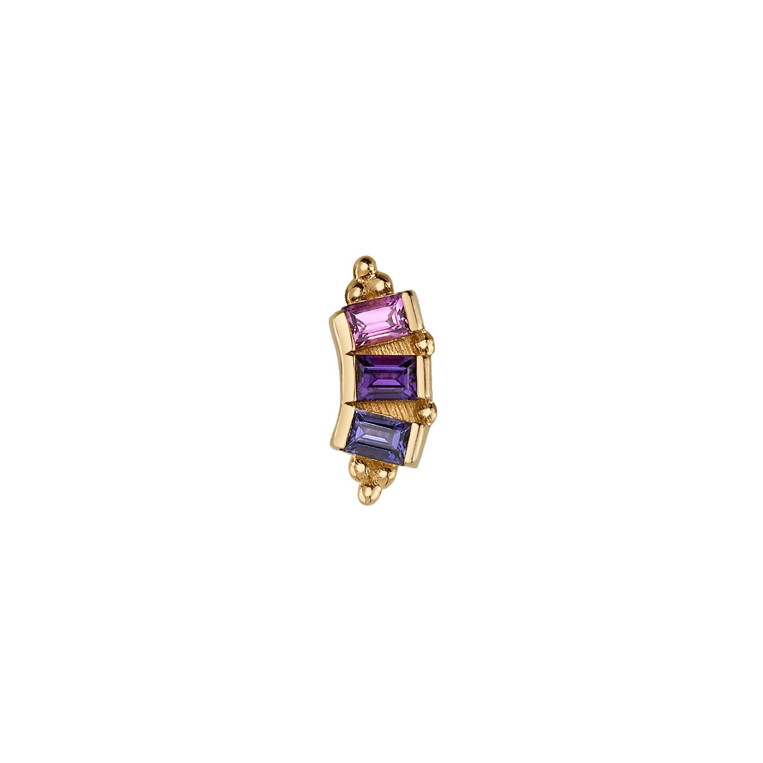 BVLA - TINY BAGUETTE PANARAYA - 14KT SOLID GOLD - THREADED END