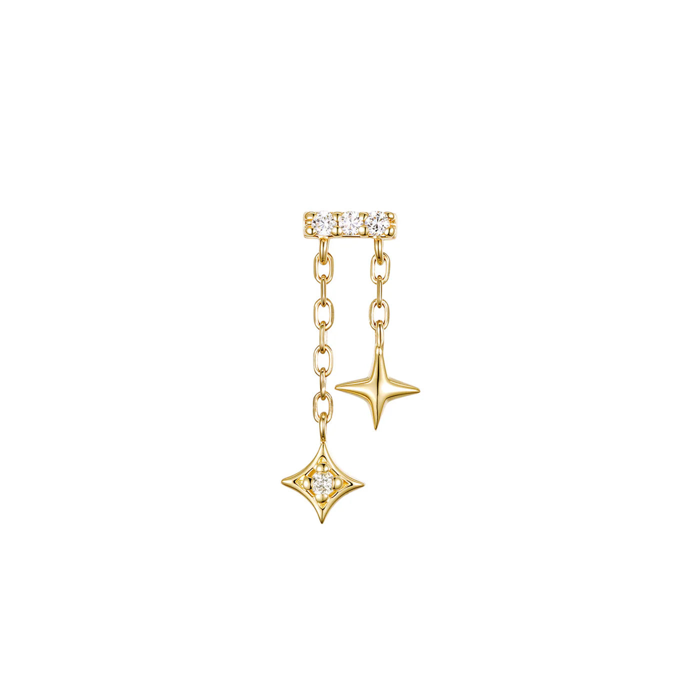 MODERN MOOD - BAR END COSMO - 14KT SOLID GOLD - THREADLESS END