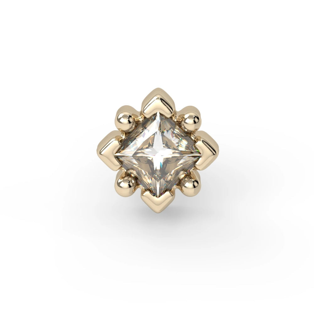 KIWI DIAMOND - RAE END (2MM) - 14KT SOLID GOLD - THREADLESS END