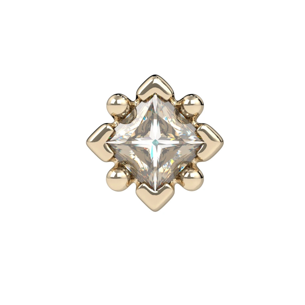 KIWI DIAMOND - RAE END (2MM) - 14KT SOLID GOLD - THREADLESS END