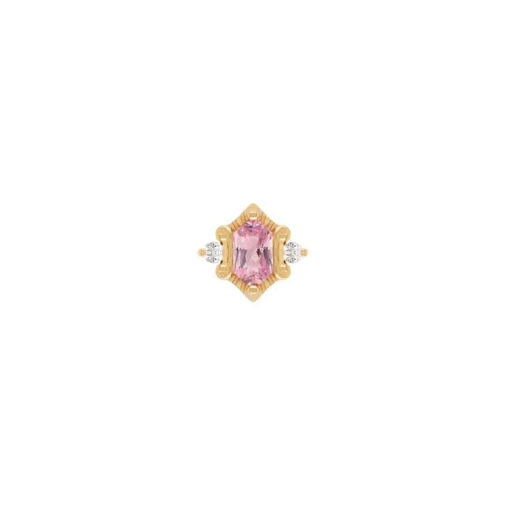 BUDDHA JEWELRY - REYNA - PINK TOURMALINE - 14KT SOLID GOLD - THREADLESS END