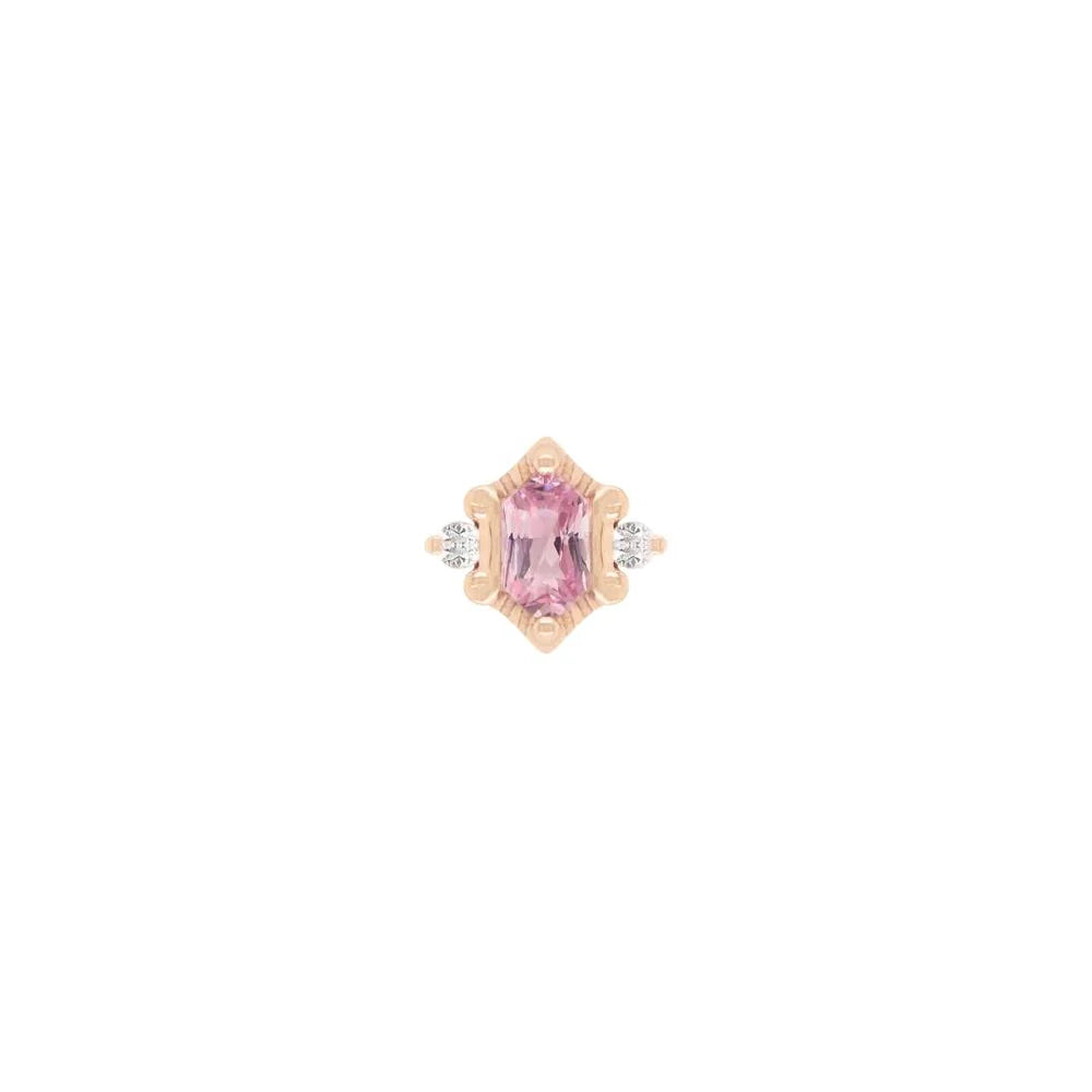 BUDDHA JEWELRY - REYNA - PINK TOURMALINE - 14KT SOLID GOLD - THREADLESS END