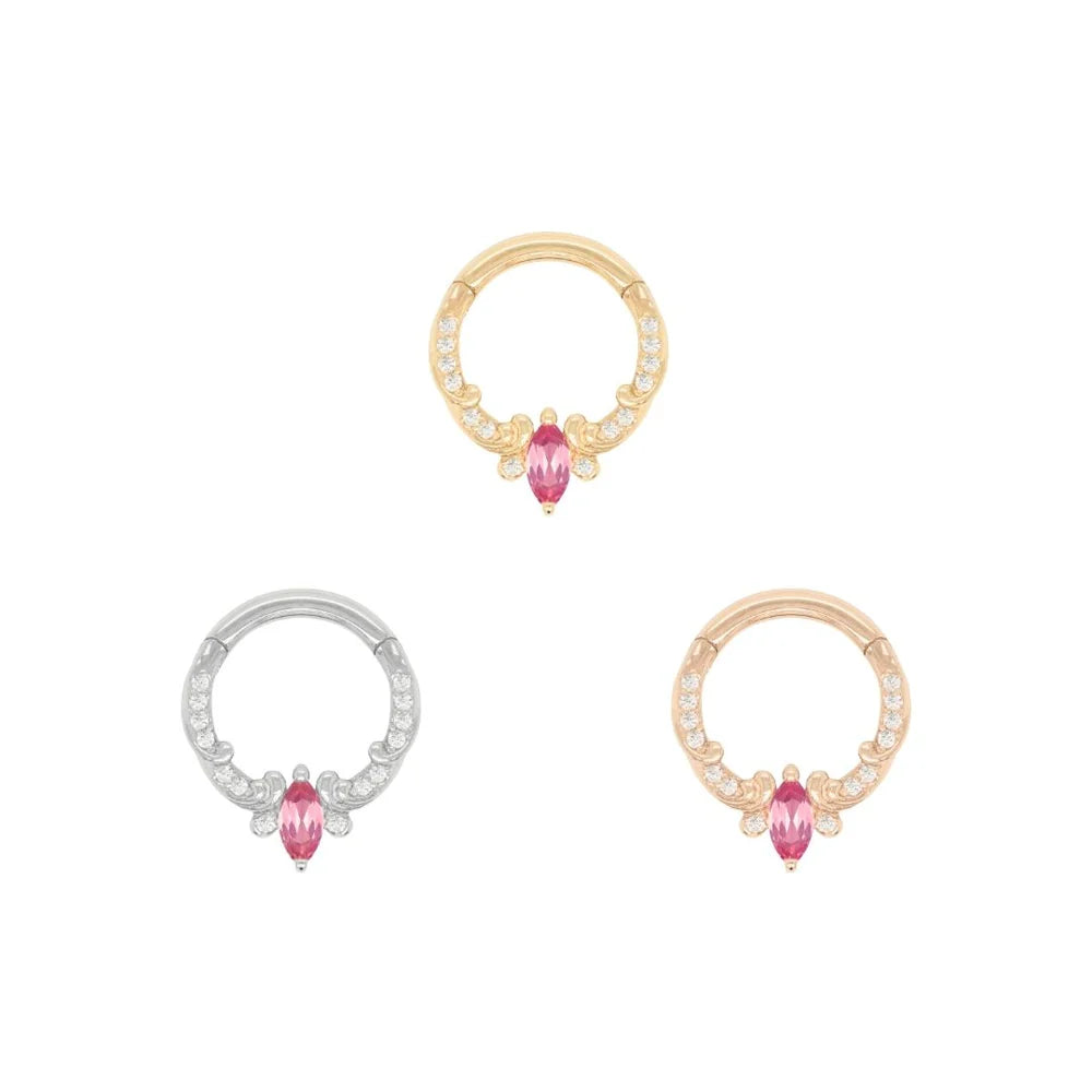 BUDDHA JEWELRY - COTERIE - PINK TOURMALINE - 14KT SOLID GOLD - CLICKER