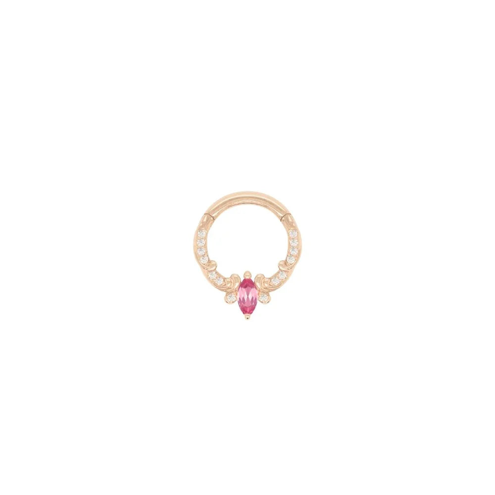 BUDDHA JEWELRY - COTERIE - PINK TOURMALINE - 14KT SOLID GOLD - CLICKER