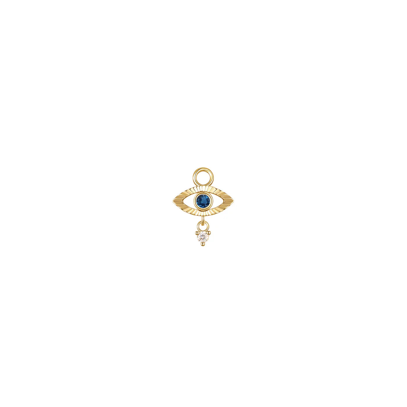 MODERN MOOD - EVIL EYE WITH TEAR CHARM - 14KT SOLID GOLD - CHARM