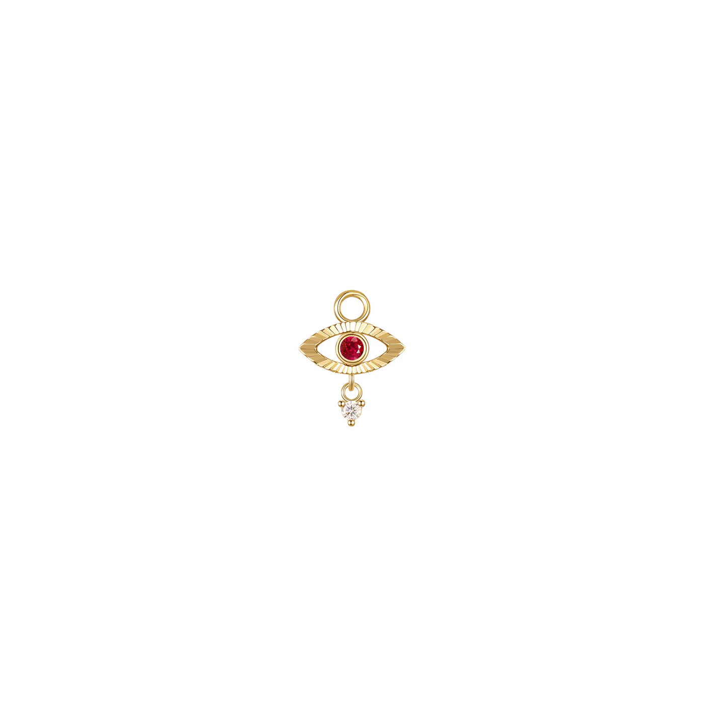 MODERN MOOD - EVIL EYE WITH TEAR CHARM - 14KT SOLID GOLD - CHARM