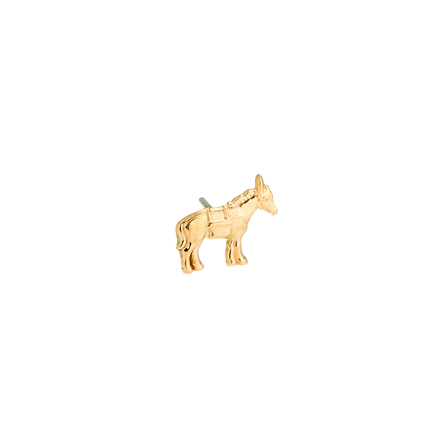 BODY GEMS- DONKEY - 14KT SOLID GOLD - THREADLESS END