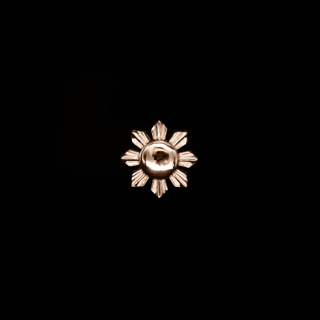 REGALIA - SOVEREIGN SUN - 14KT SOLID GOLD - THREADLESS END