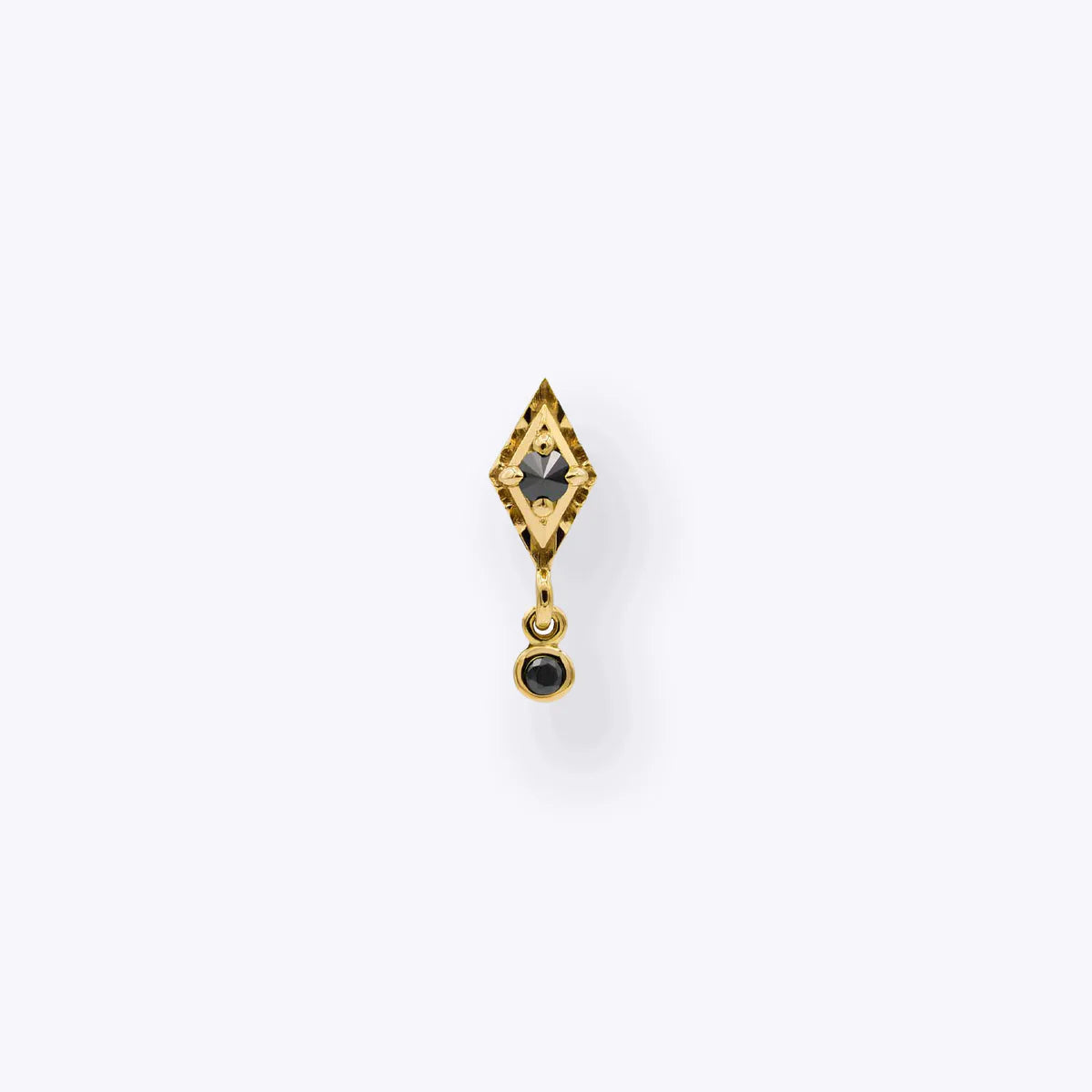 TETHER - DYNA DROP - BLACK DIAMOND - 14KT YELLOW GOLD - THREADLESS