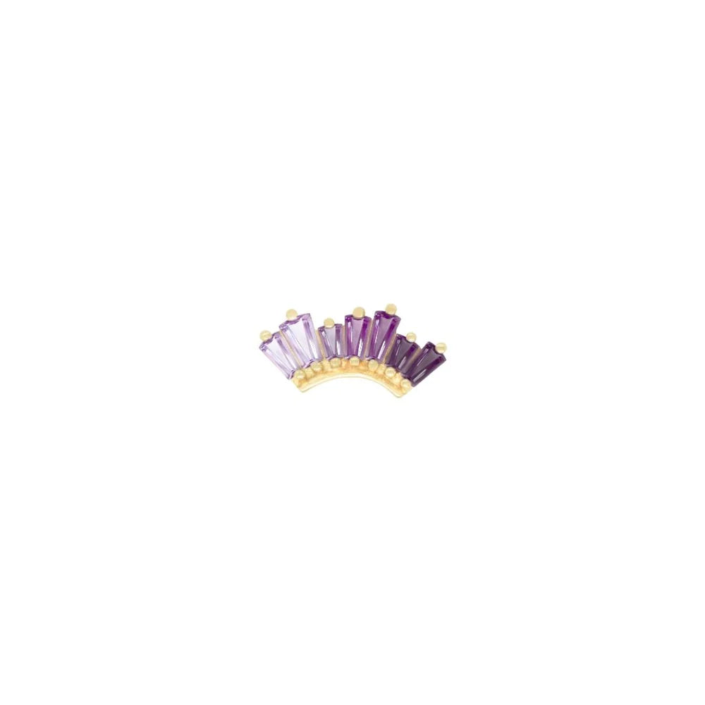 BUDDHA JEWELRY - ENLIGHTEN - AMETHYST OMBRE - 14KT SOLID GOLD - THREADLESS