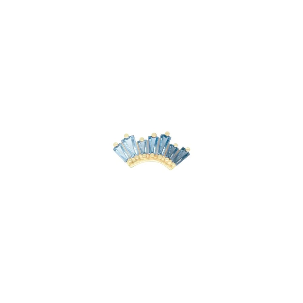 BUDDHA JEWELRY - ENLIGHTEN - BLUE TOPAZ OMBRE - 14KT SOLID GOLD - THREADLESS END