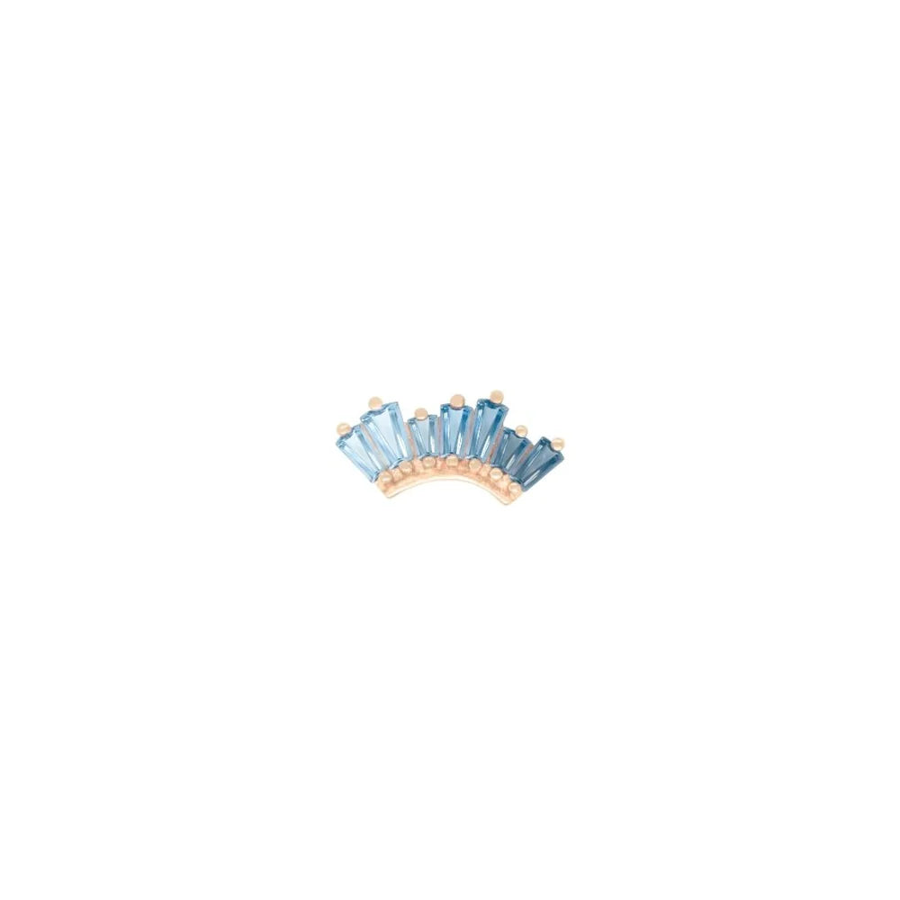 BUDDHA JEWELRY - ENLIGHTEN - BLUE TOPAZ OMBRE - 14KT SOLID GOLD - THREADLESS END