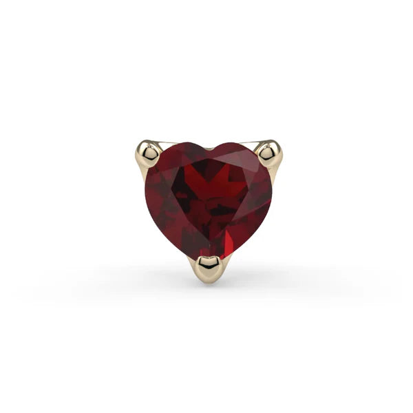 KIWI DIAMOND - LOW PROFILE HEART PRONG - 14KT SOLID GOLD - THREADLESS END