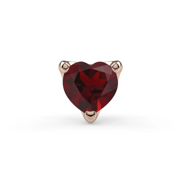 KIWI DIAMOND - LOW PROFILE HEART PRONG - 14KT SOLID GOLD - THREADLESS END