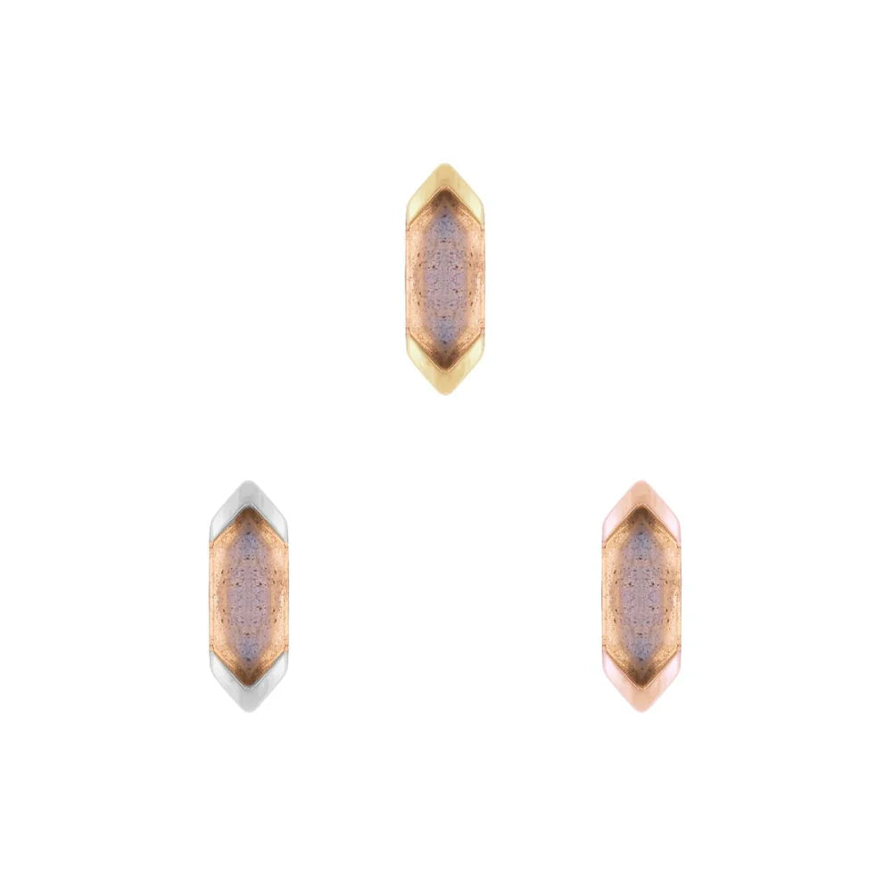 BUDDHA JEWELRY - MYSTIC - LABRADORITE - 14KT SOLID GOLD - THREADLESS END