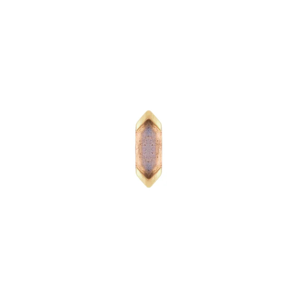 BUDDHA JEWELRY - MYSTIC - LABRADORITE - 14KT SOLID GOLD - THREADLESS END