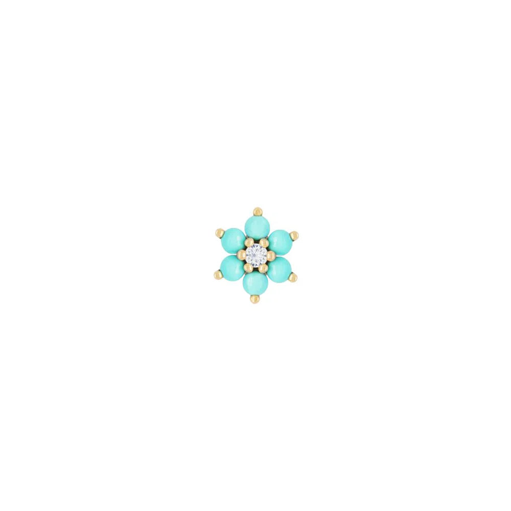 BUDDHA JEWELRY - CULTIVATE - TURQUOISE - 14KT SOLID GOLD - THREADLESS END