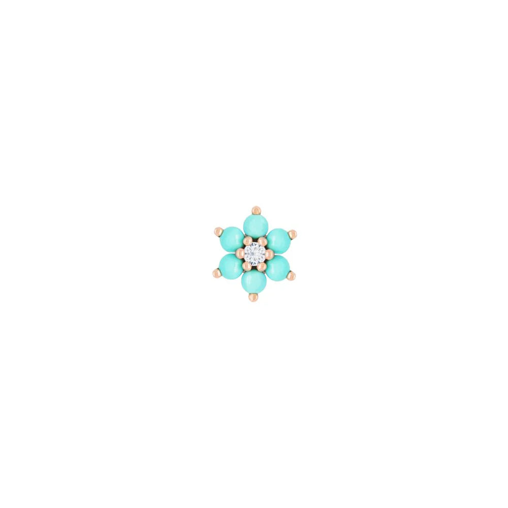 BUDDHA JEWELRY - CULTIVATE - TURQUOISE - 14KT SOLID GOLD - THREADLESS END