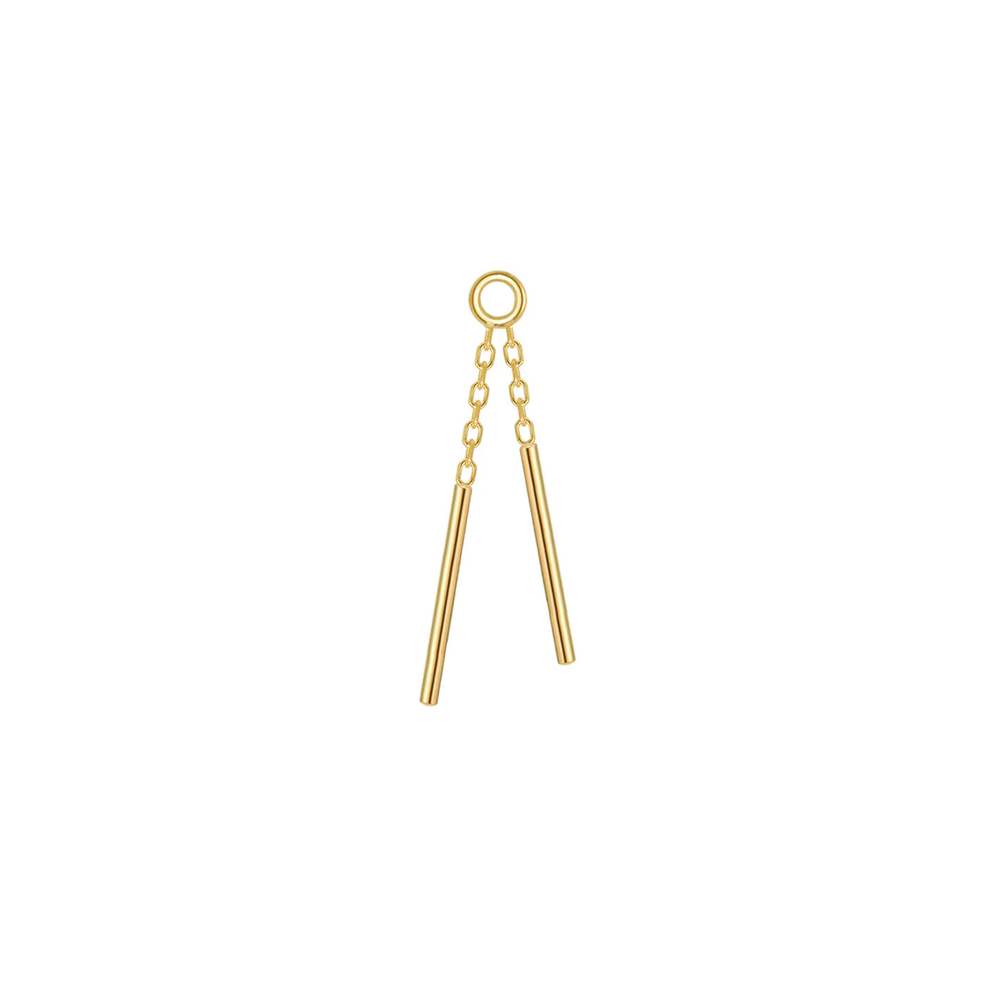 MODERN MOOD - WIND CHIME CHARM (Double Bars or Triple Bars) - 14KT SOLID GOLD - CHARM