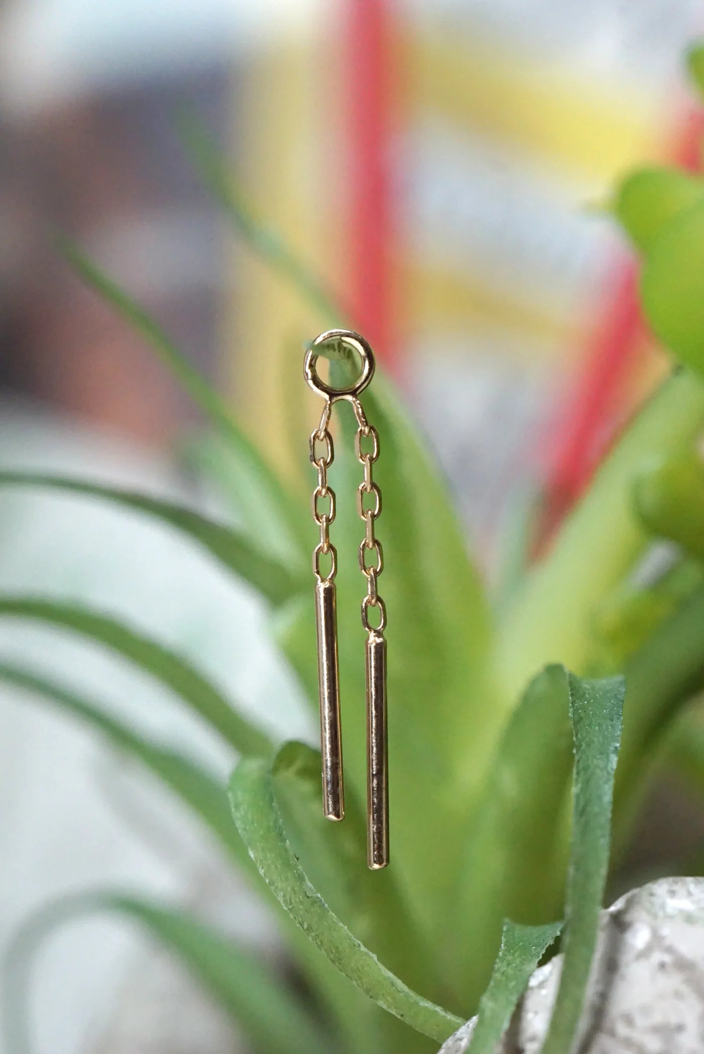 MODERN MOOD - WIND CHIME CHARM (Double Bars or Triple Bars) - 14KT SOLID GOLD - CHARM