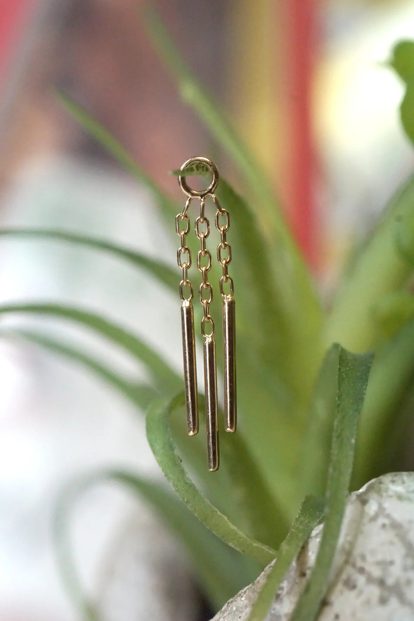MODERN MOOD - WIND CHIME CHARM (Double Bars or Triple Bars) - 14KT SOLID GOLD - CHARM