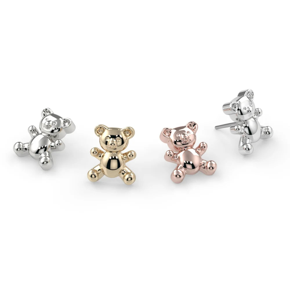 KIWI DIAMOND - TEDDY BEAR - 14KT SOLID GOLD - THREADLESS END
