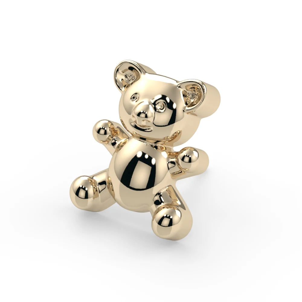 KIWI DIAMOND - TEDDY BEAR - 14KT SOLID GOLD - THREADLESS END
