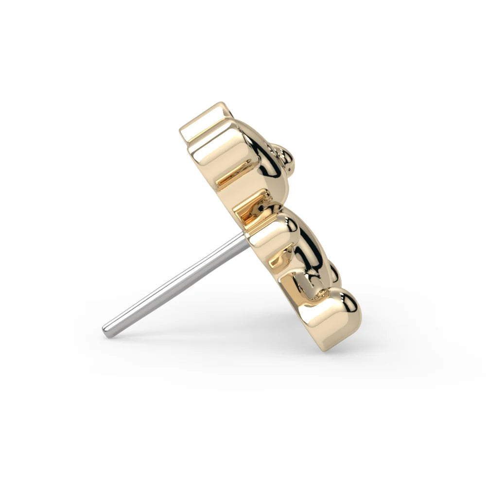 KIWI DIAMOND - TEDDY BEAR - 14KT SOLID GOLD - THREADLESS END