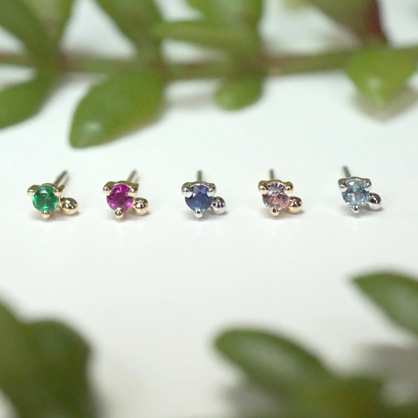 MODERN MOOD - PIPPA DOT - FACETED GEMSTONE - 14KT SOLID GOLD - THREADLESS END
