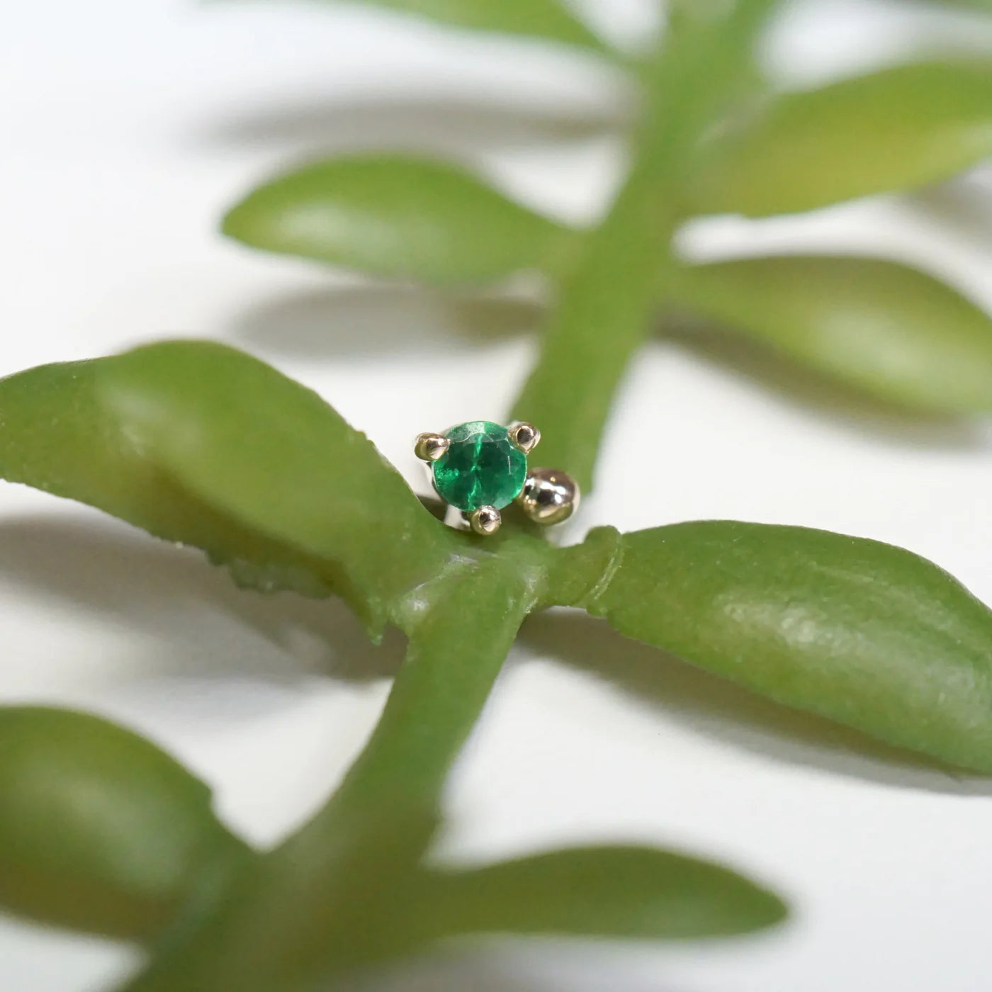 MODERN MOOD - PIPPA DOT - FACETED GEMSTONE - 14KT SOLID GOLD - THREADLESS END