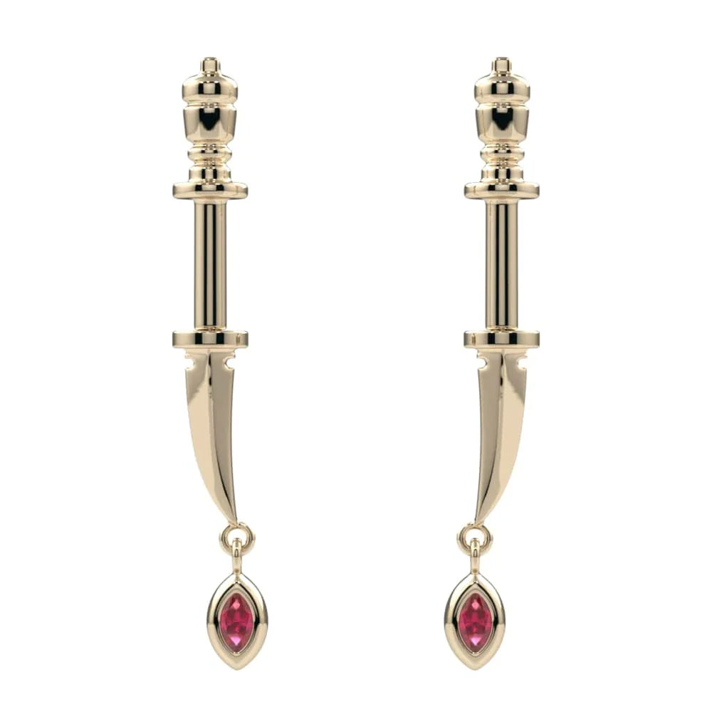 KIWI DIAMOND - SHORTY'S DAGGER - 14KT SOLID GOLD - THREADED END