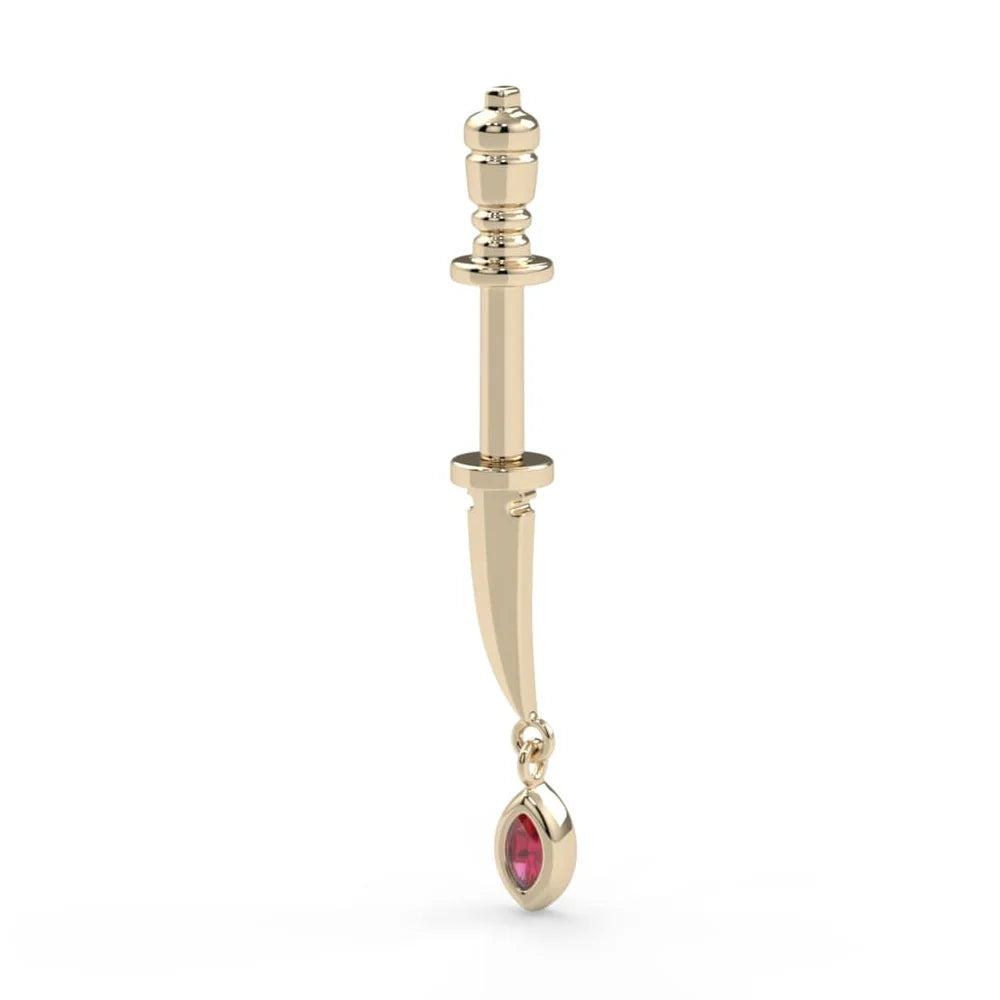 KIWI DIAMOND - SHORTY'S DAGGER - 14KT SOLID GOLD - THREADED END