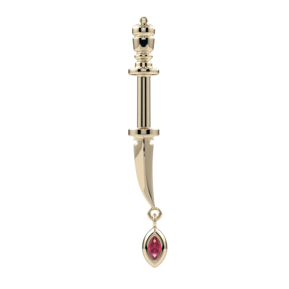 KIWI DIAMOND - SHORTY'S DAGGER - 14KT SOLID GOLD - THREADED END