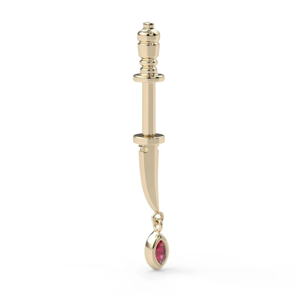 KIWI DIAMOND - SHORTY'S DAGGER - 14KT SOLID GOLD - THREADED END