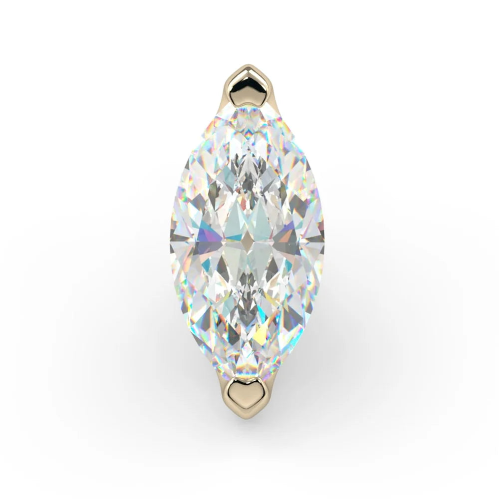 KIWI DIAMOND - LOW PROFILE MARQUISE PRONG (3mm x 1.5mm) - THREADLESS END