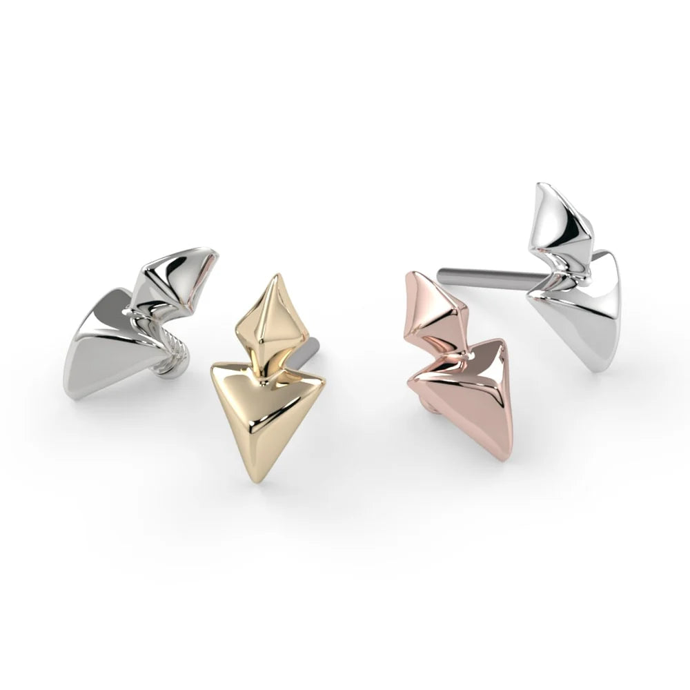 KIWI DIAMOND - SPARTA - 14KT SOLID GOLD - THREADLESS END