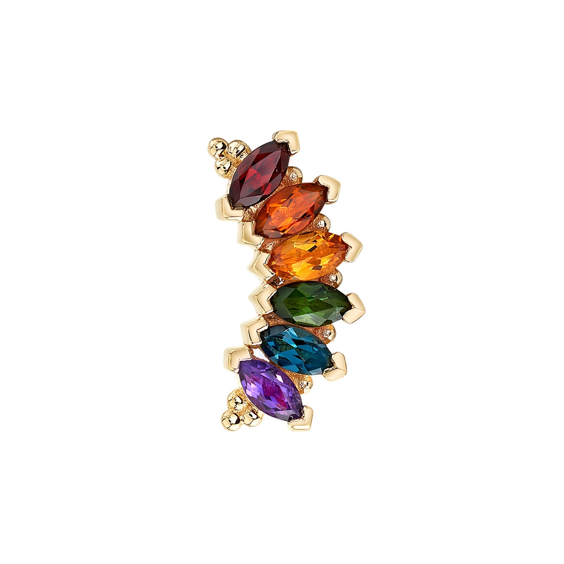 BVLA - 6 GEM MARQUISE PANARAYA - PRIDE - 14KT SOLID GOLD - THREADED END