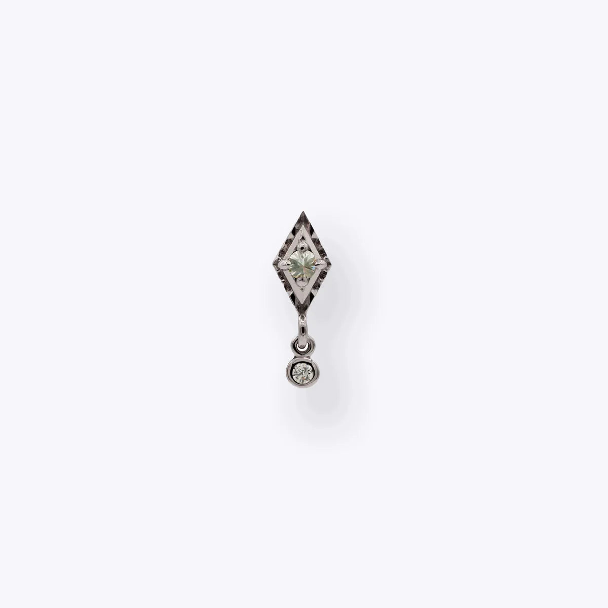 TETHER - DYNA DROP - GENUINE WHITE DIAMOND - 14KT SOLID GOLD - THREADLESS END
