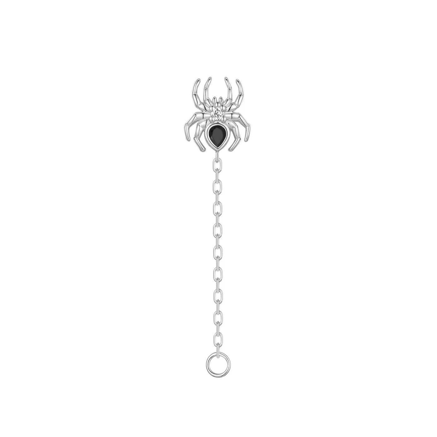 MODERN MOOD - GRIM SPIDER WITH CHAIN AND JUMP RING - 14KT SOLID GOLD - CHARM