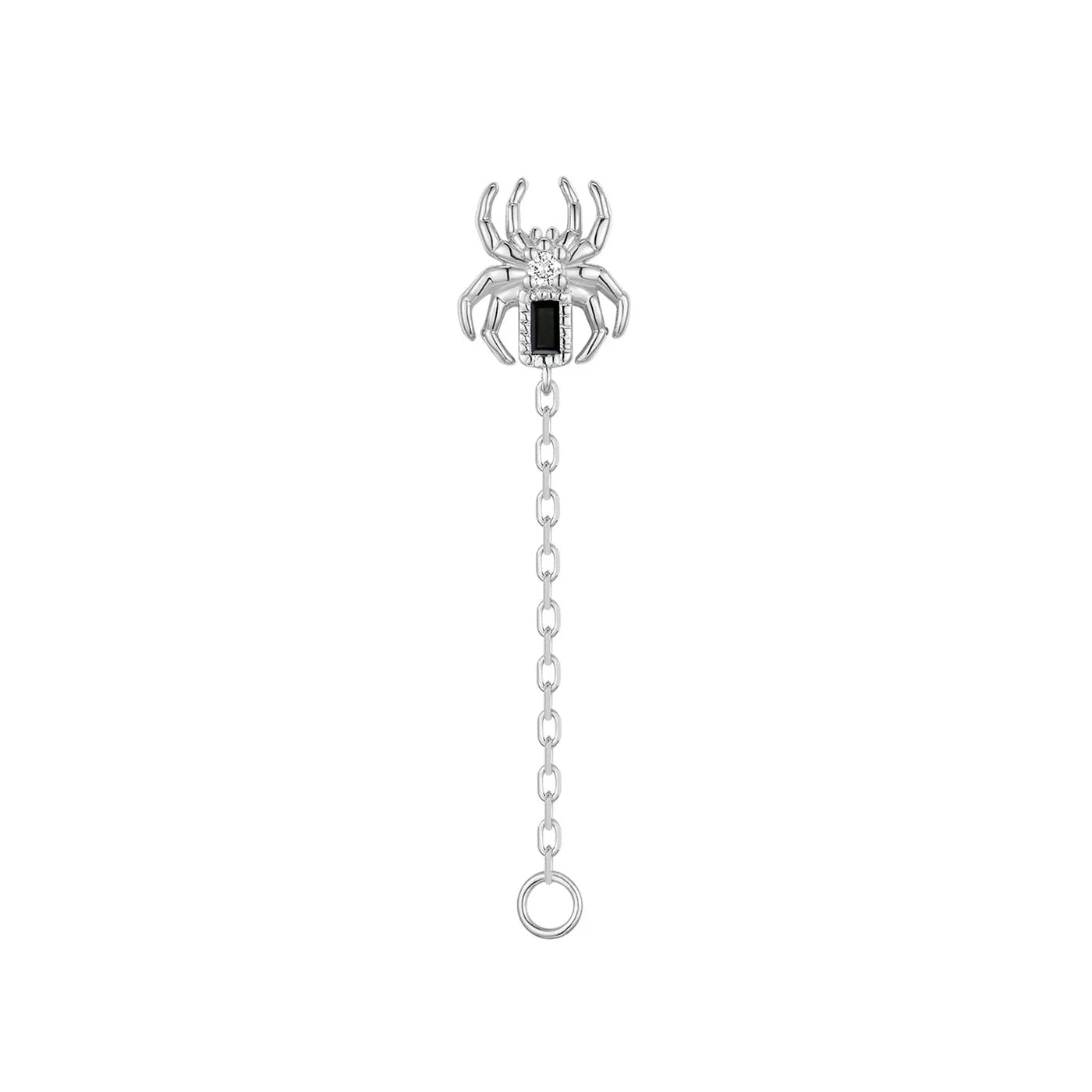 MODERN MOOD - GRIM SPIDER WITH CHAIN AND JUMP RING - 14KT SOLID GOLD - CHARM